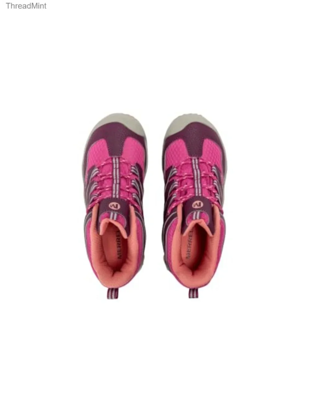 Girls Waterproof Hiking Boots Suede Mesh Hook-and-Loop